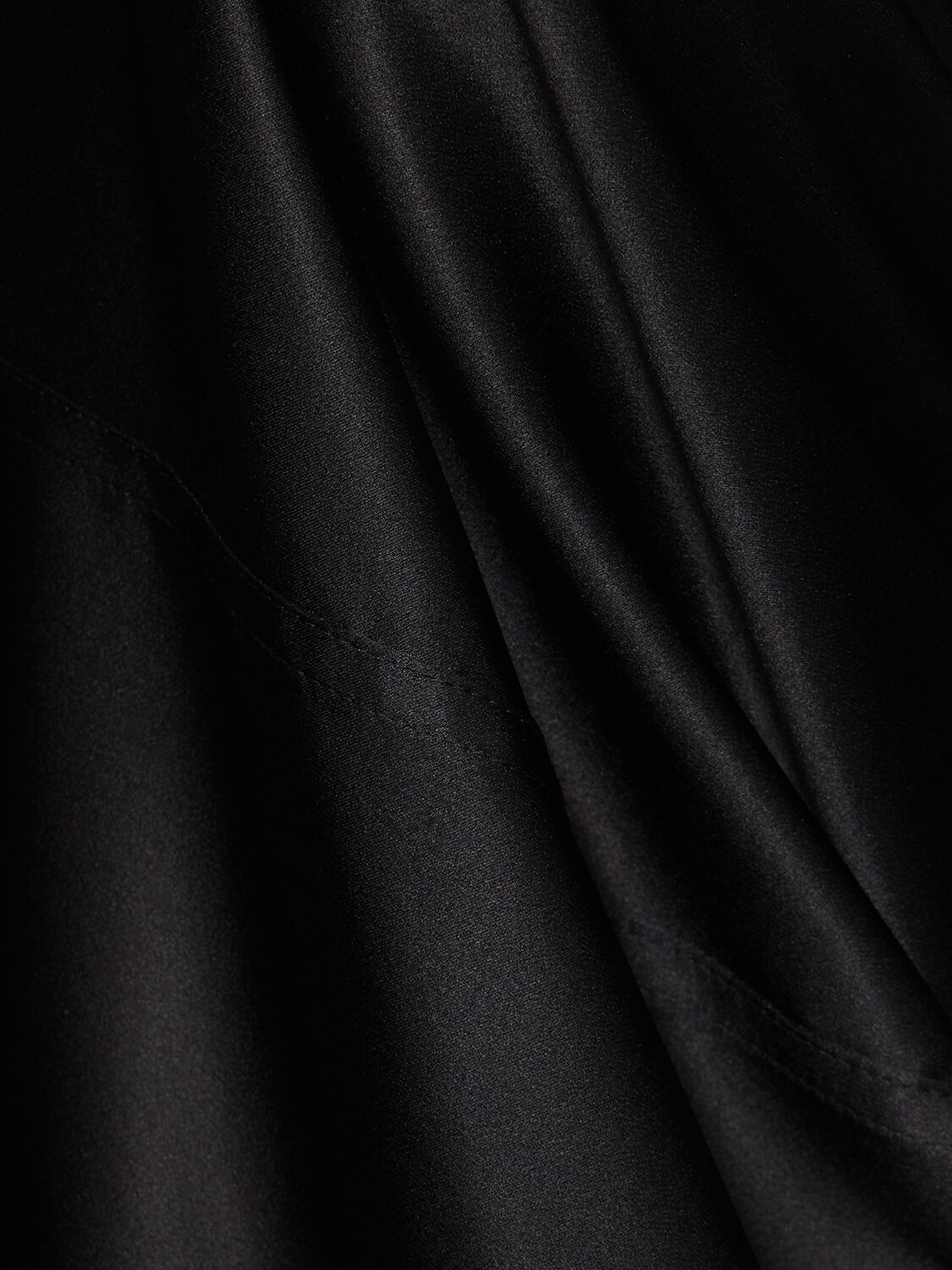 Shop Ferragamo Tech Satin Asymmetric Midi Dress In Black