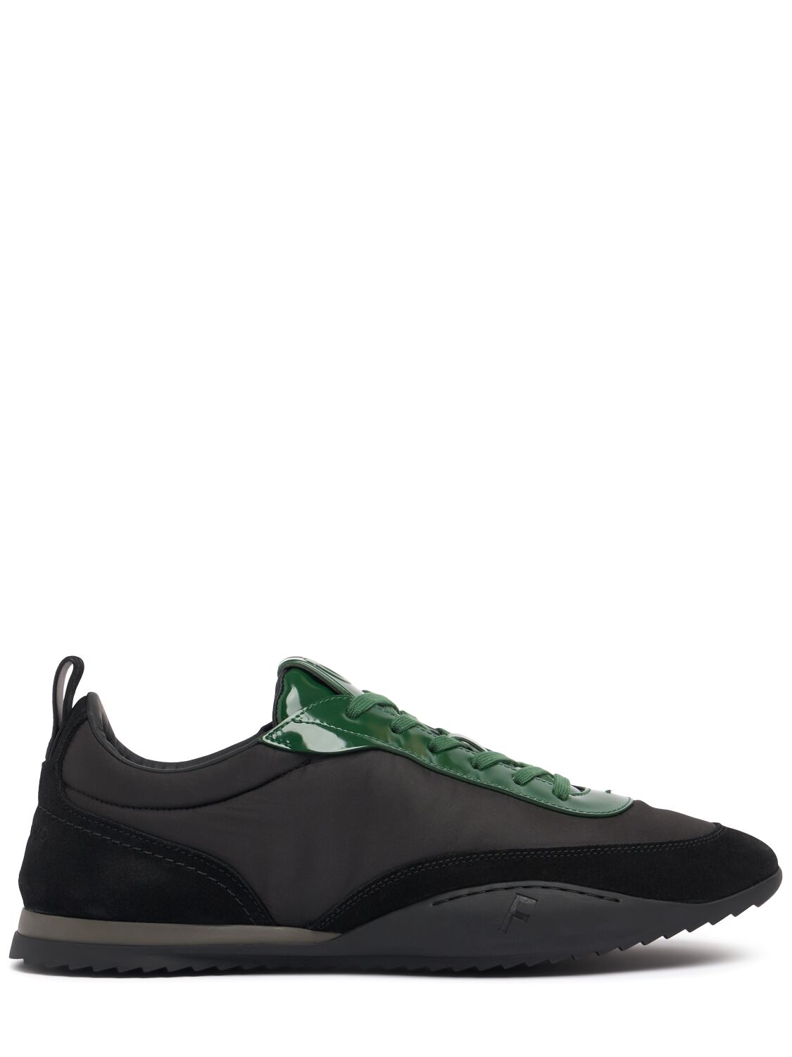 Ferragamo Detroit Leather & Nylon Sneakers In Black,green