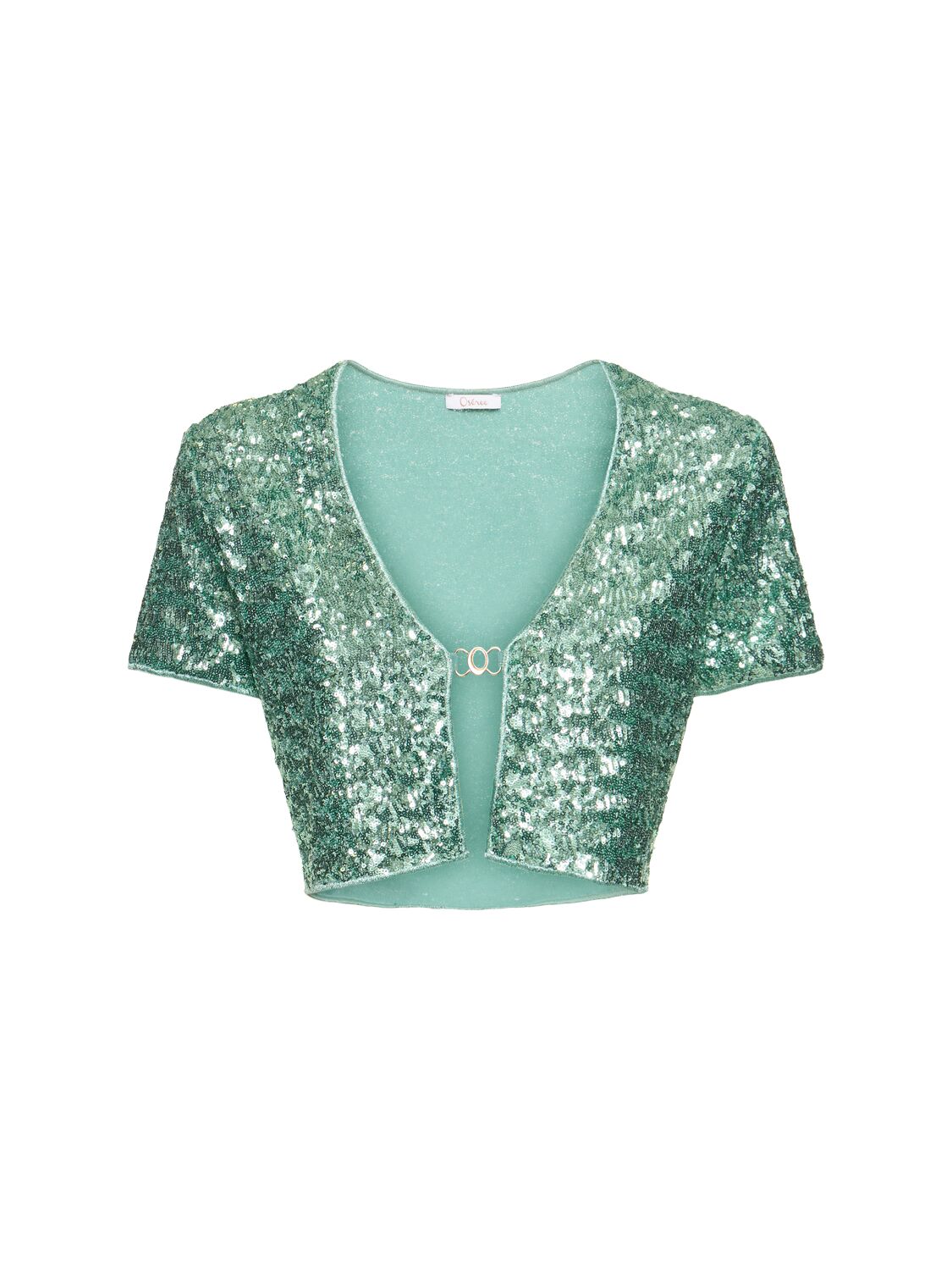 Sequined Crop Top W/chain Detail