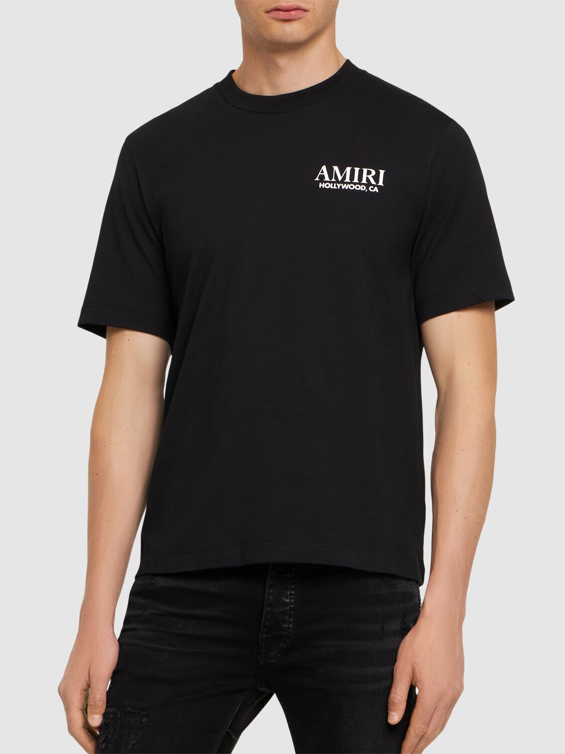 Shop Amiri Bones Stacked Cotton T-shirt In Black