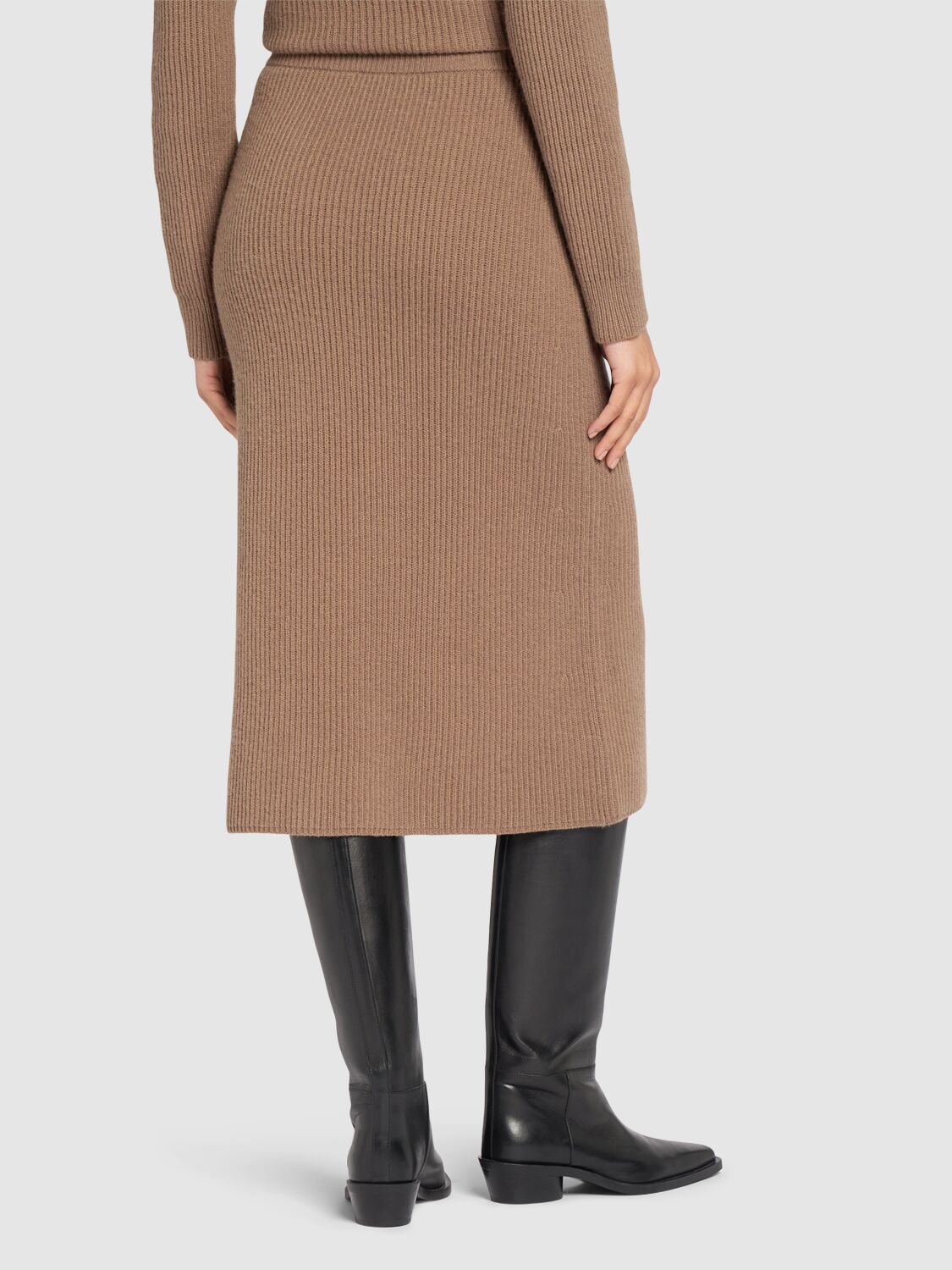 Shop 's Max Mara Just Knit Midi Skirt In Brown