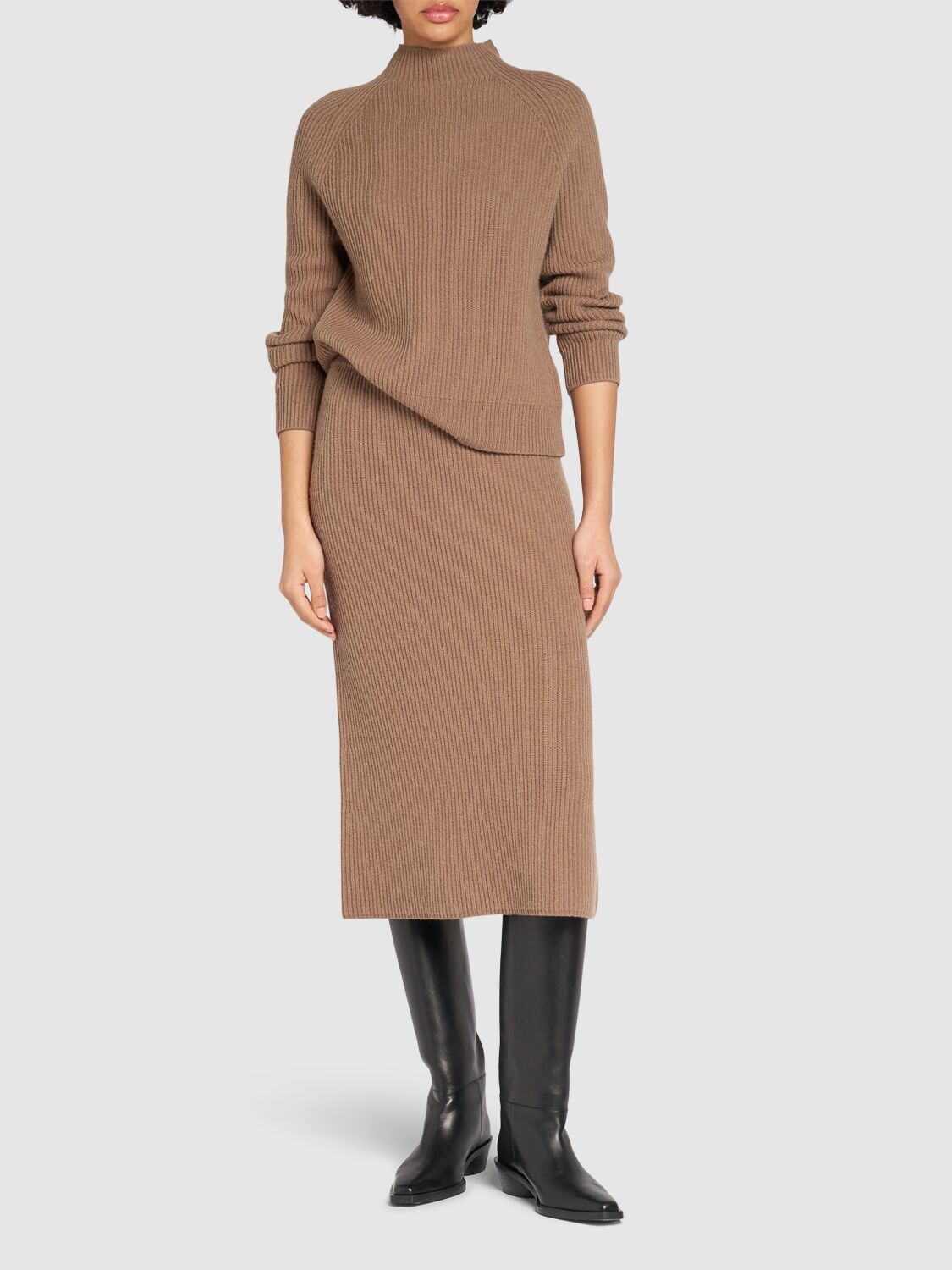 Shop 's Max Mara Just Knit Midi Skirt In Brown