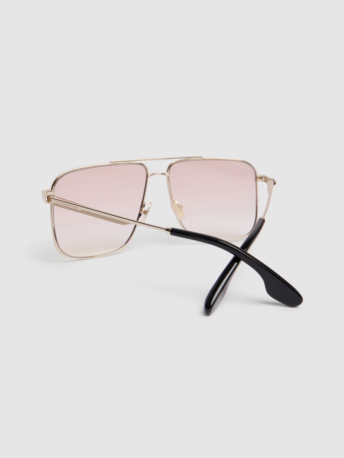 Shop Victoria Beckham V Line Metal Sunglasses In Gold/blush