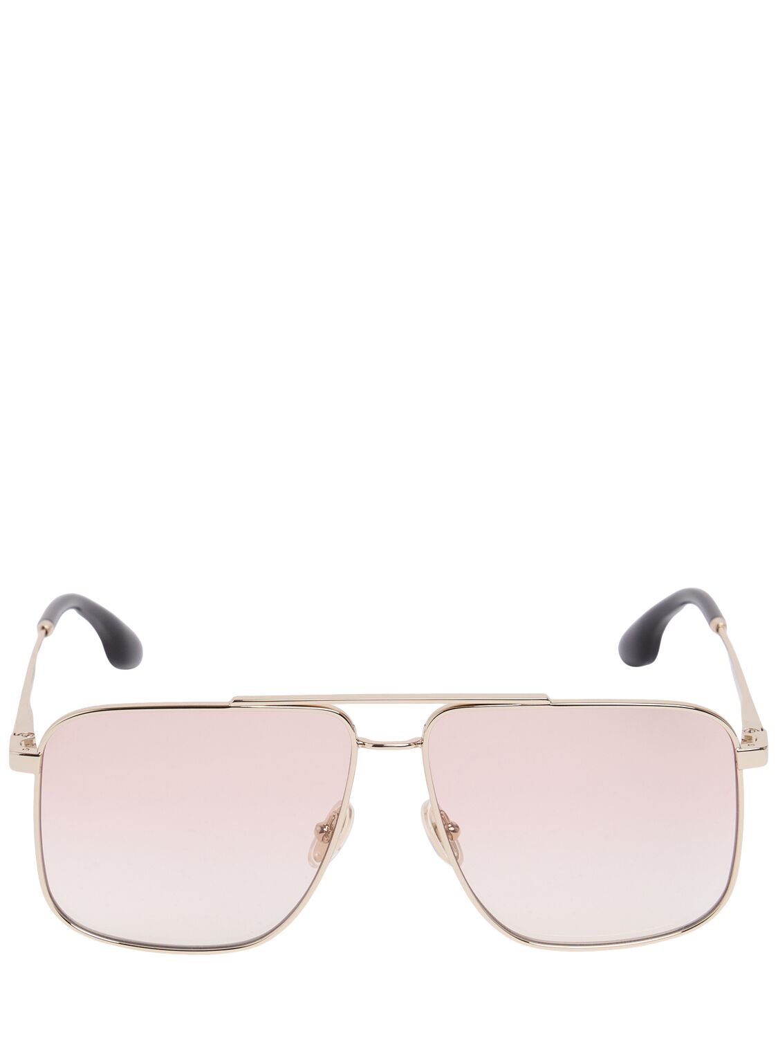 Victoria Beckham V Line Metal Sunglasses In Gold/blush