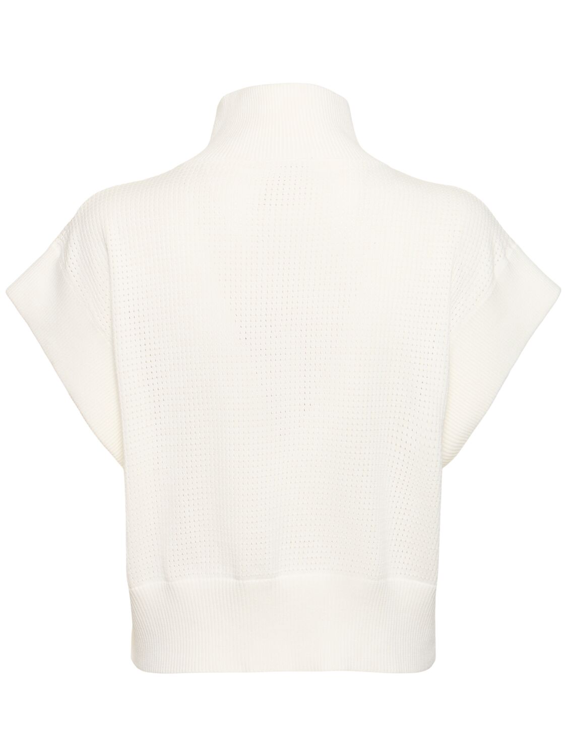 Shop Varley Fulton Cropped Knit Top In Snow White