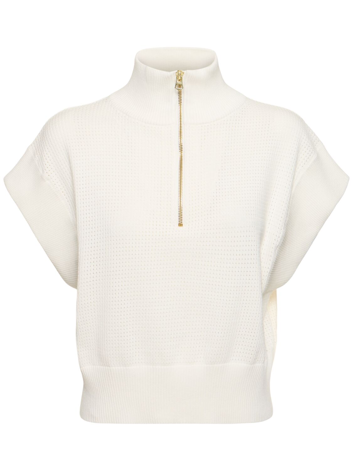 Varley Fulton Cropped Knit Top In Snow White