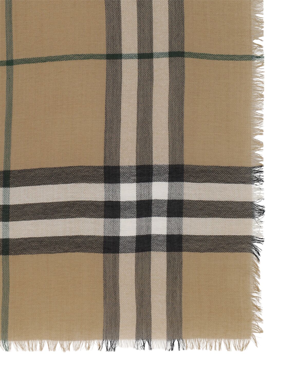 Shop Burberry Giant Check Wool Scarf In Linden