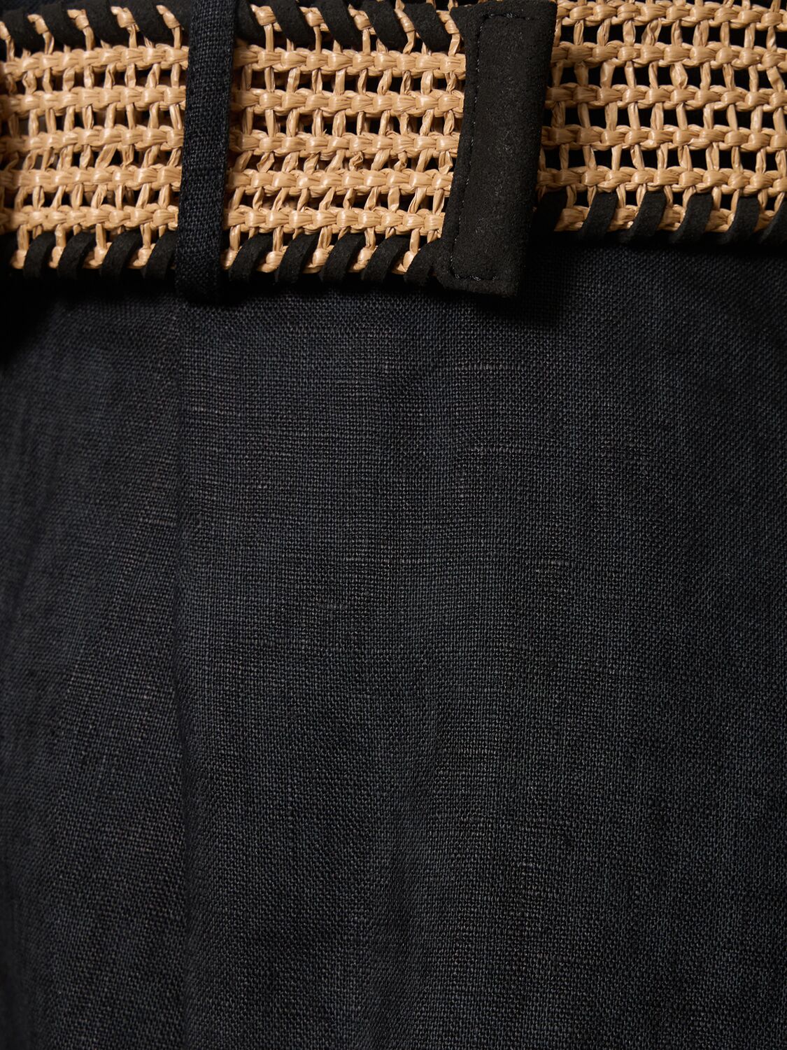 Shop Zimmermann Halliday Linen Belted Tuck Shorts In Black