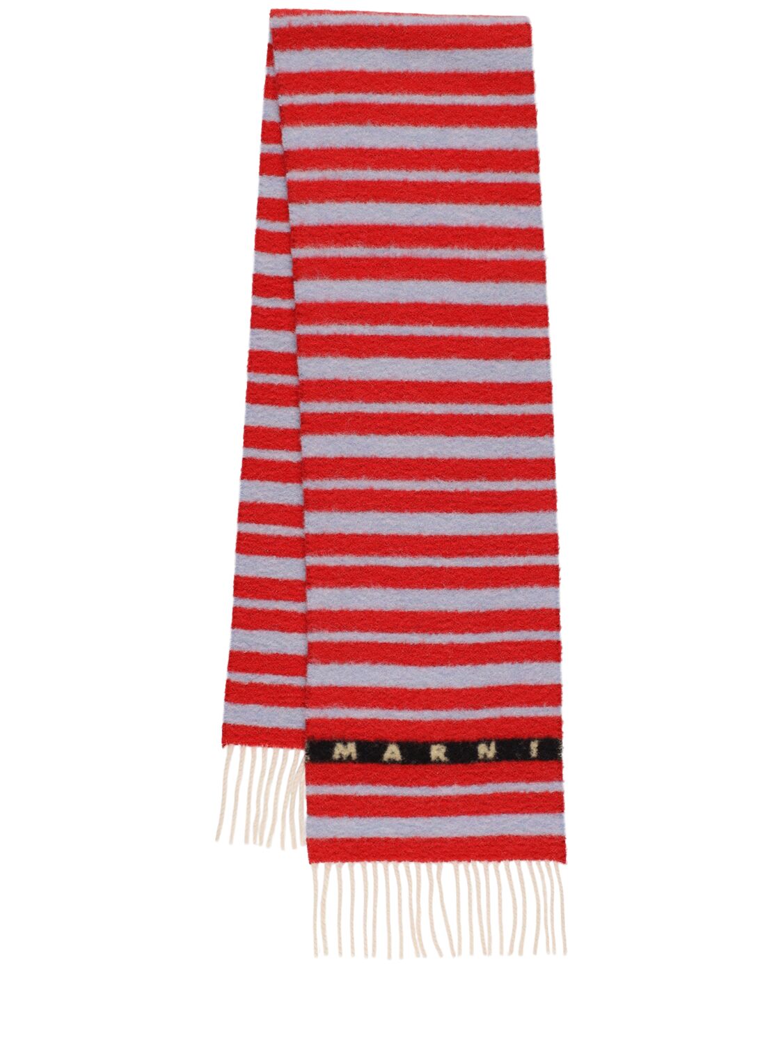 Marni Striped Wool Blend Scarf In Multi