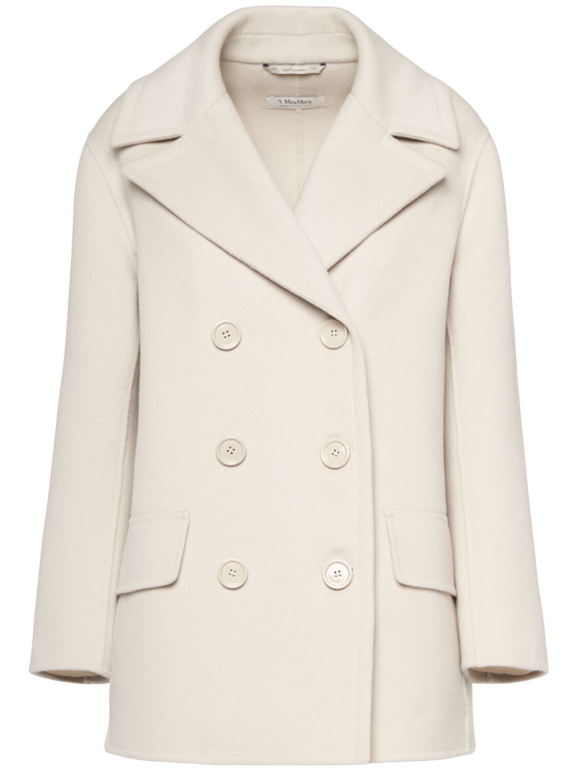 Shop 's Max Mara Efebo Double Breast Wool Short Coat In Ivory