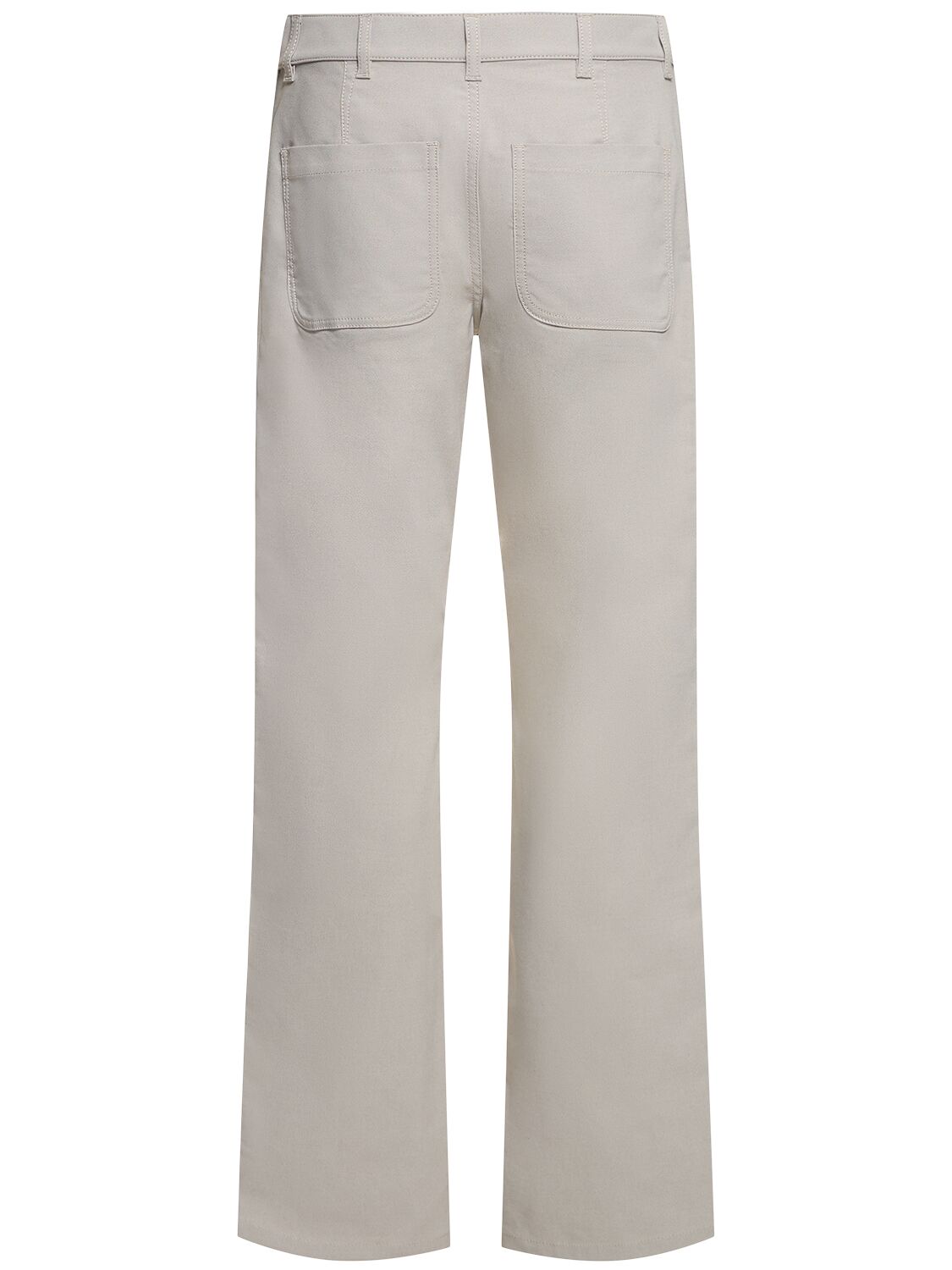 Shop Ferragamo Cotton Blend Straight Pants In 209 Sand