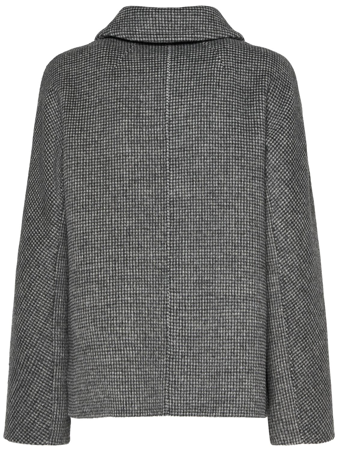 Shop 's Max Mara Sorriso Wool Blend Shirt Jacket In Grey/black