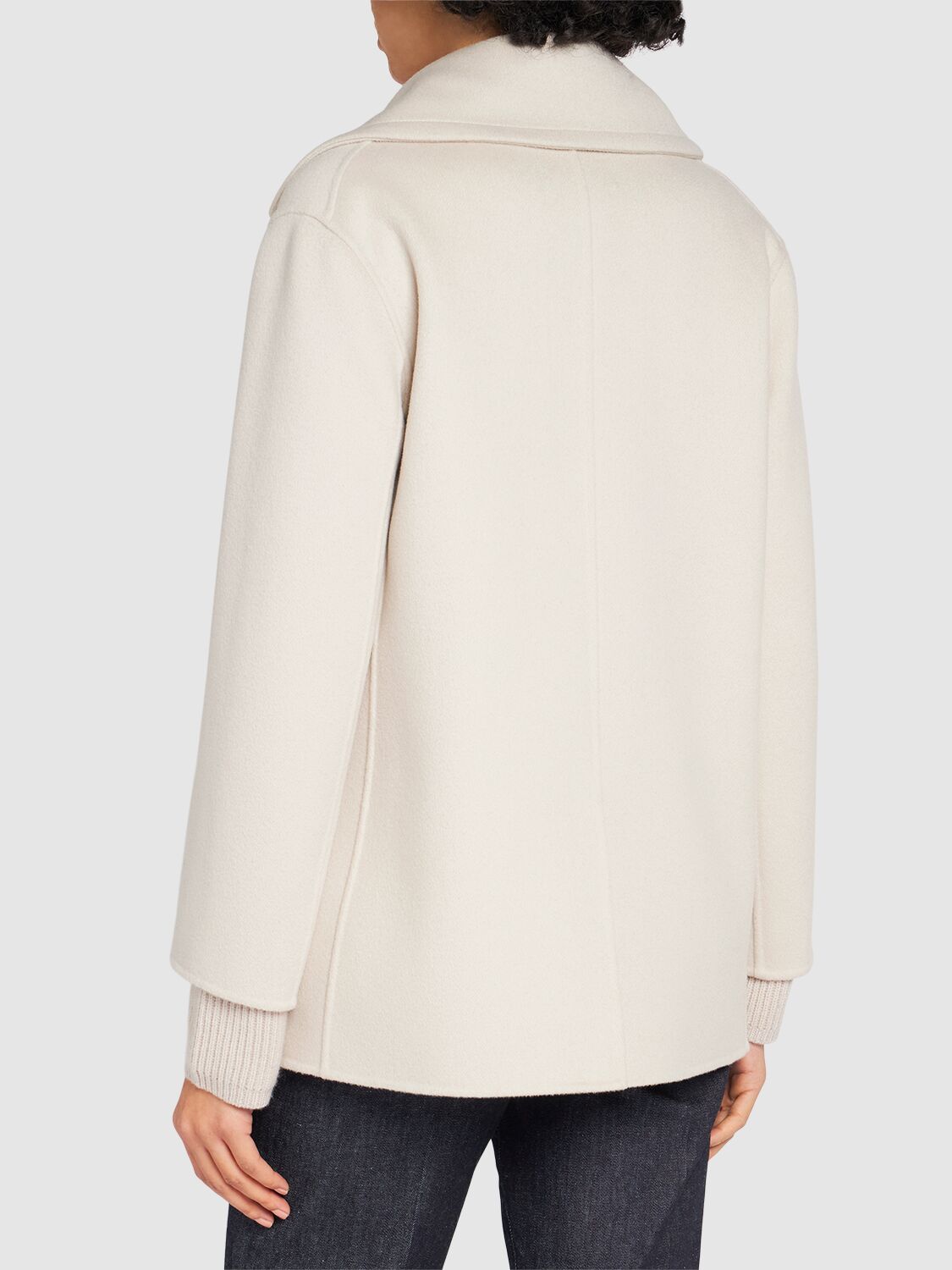 Shop 's Max Mara Efebo Double Breast Wool Short Coat In Ivory