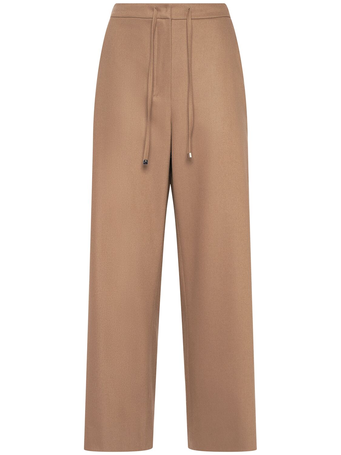 's Max Mara Floria Wool Blend Flannel Straight Pants In Brown