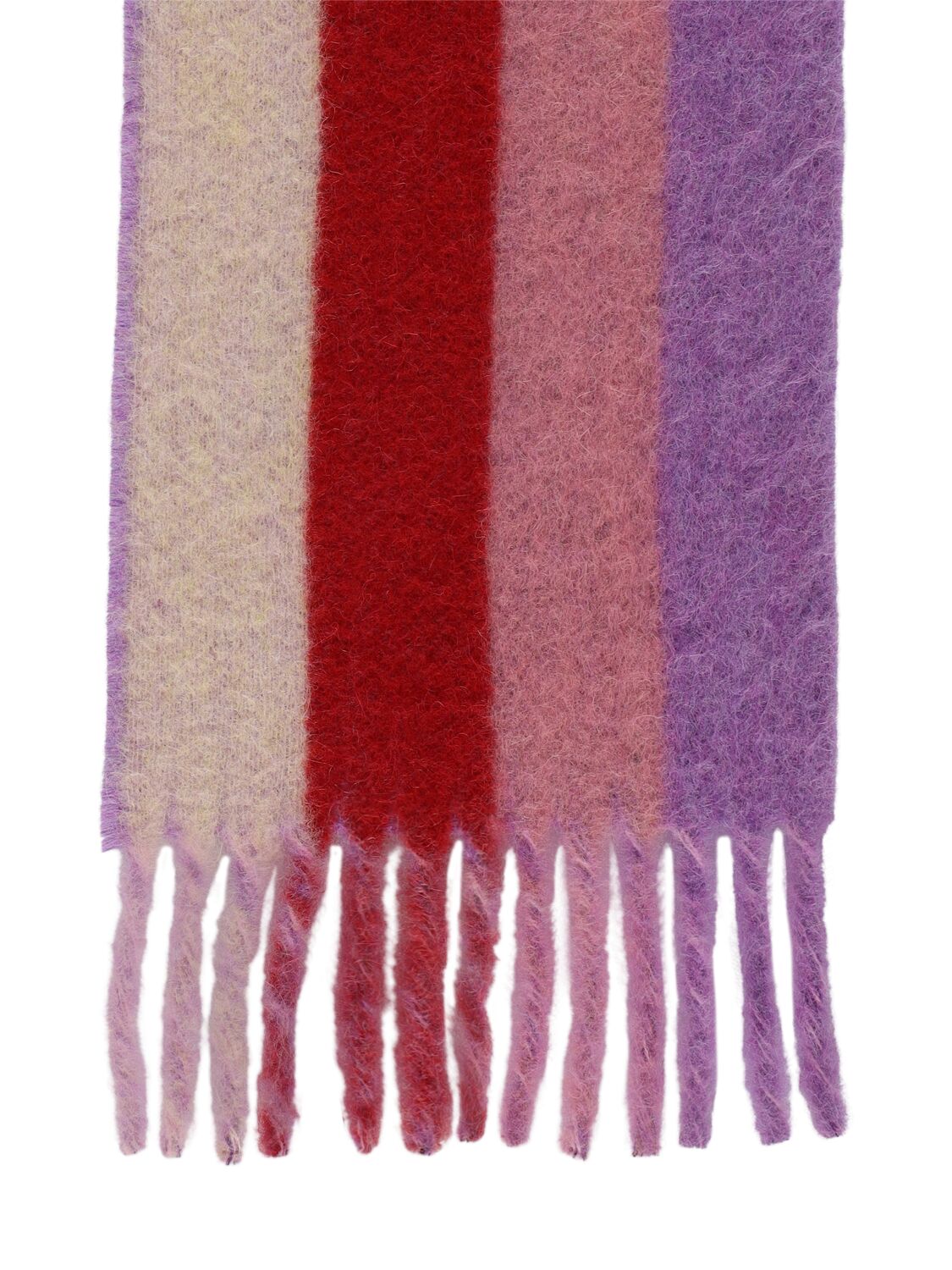 Shop Marni Wool Blend Logo Scarf In Prune Violet