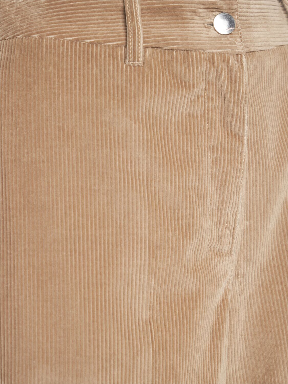 Shop 's Max Mara Udine Velvet Wide Leg Pants In Camel