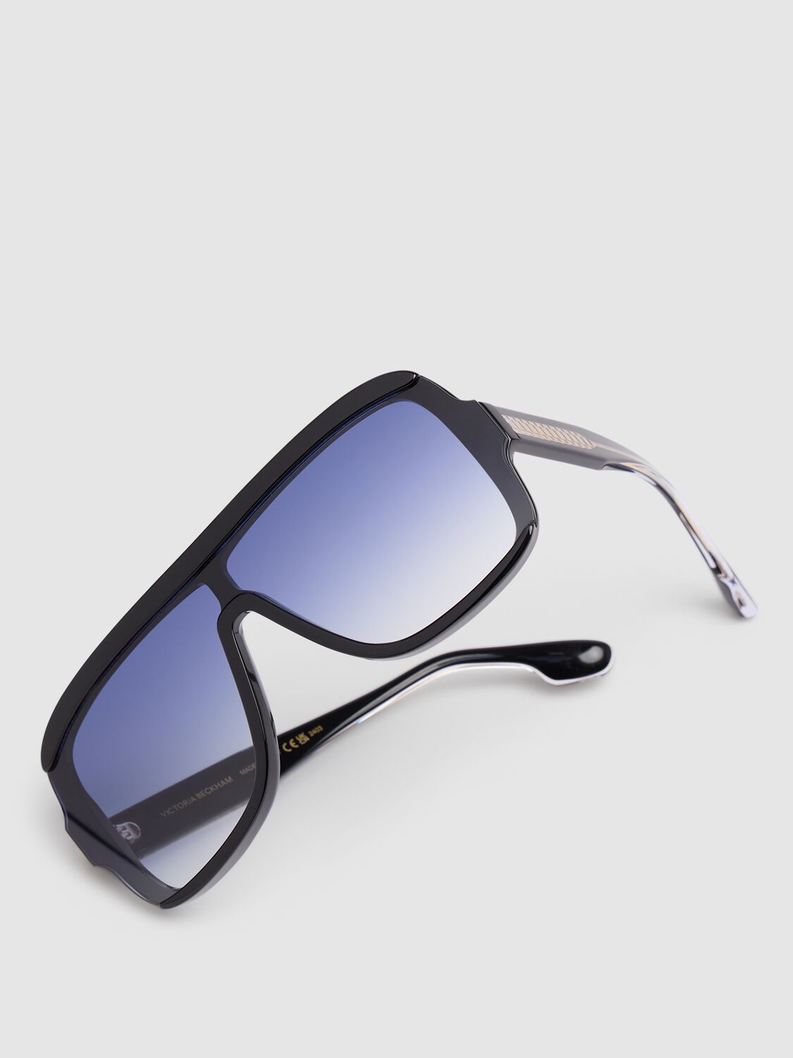 Shop Victoria Beckham Vb Chain Core Wire Acetate Sunglasses In Black