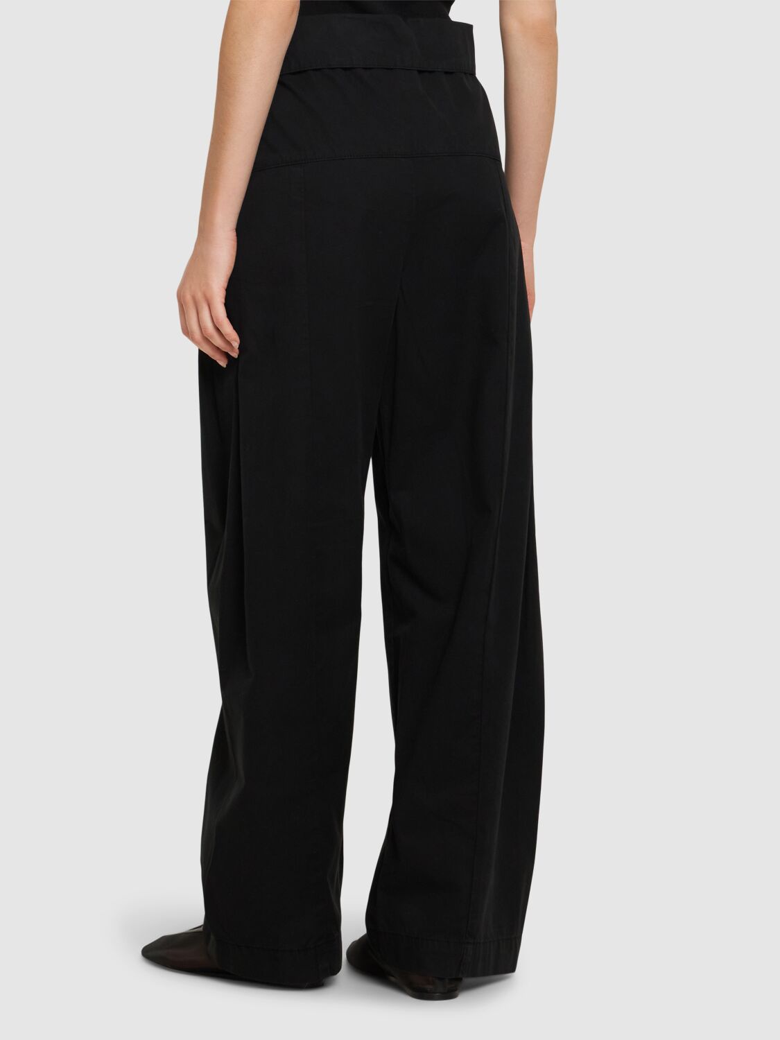 Shop Matteau Cotton Wide Pants In Black