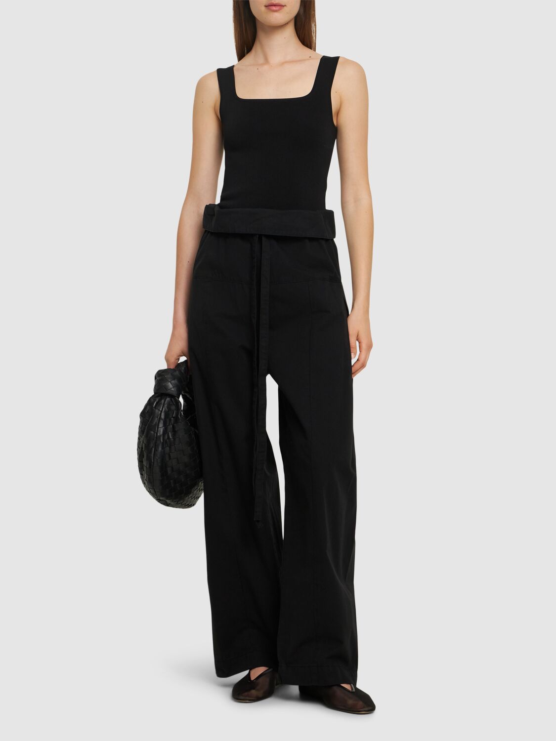 Shop Matteau Cotton Wide Pants In Black