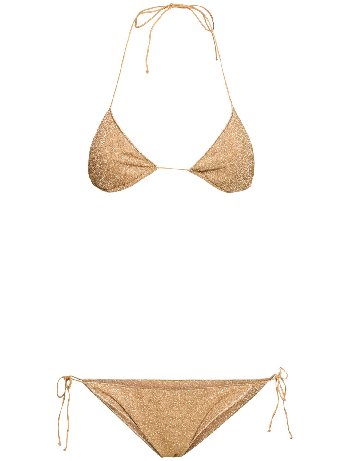 Oséree Swimwear Lumiere Lurex Triangle Bikini In Neutral