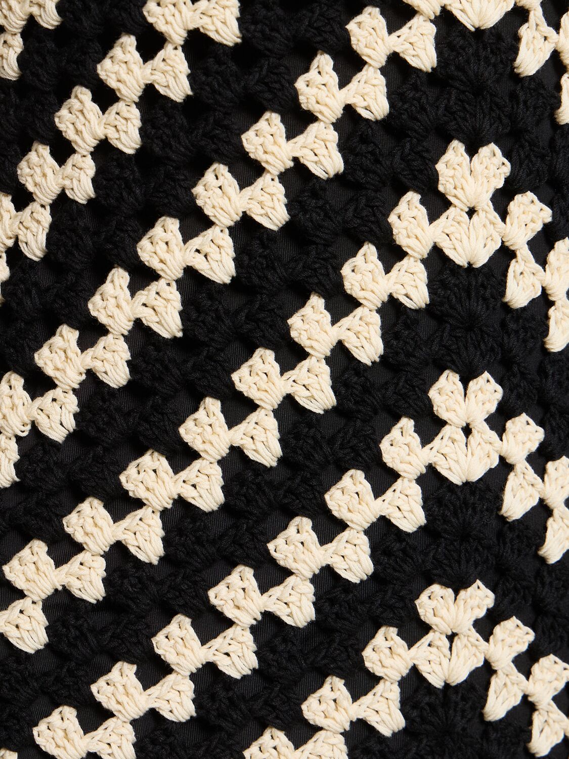 Shop Zimmermann Halliday Hand Crochet Midi Dress In Black,off White