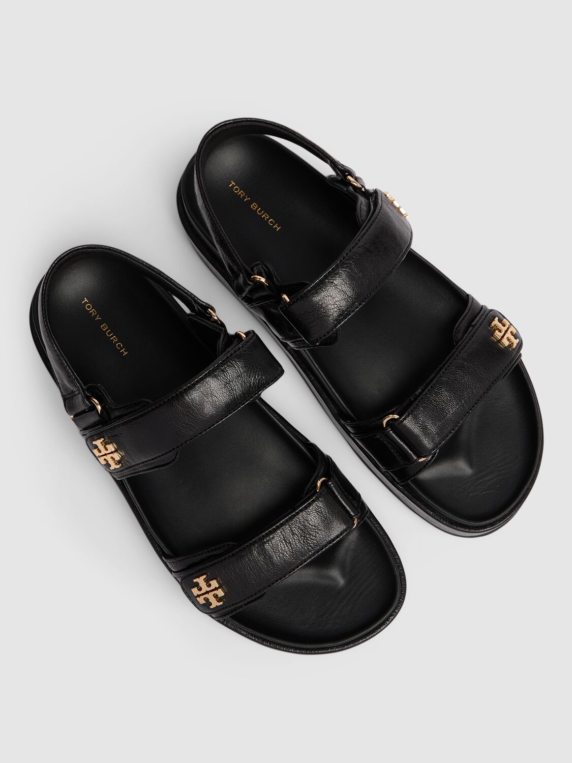 Shop Tory Burch 35mm Kira Sport Leather Sandals In Black