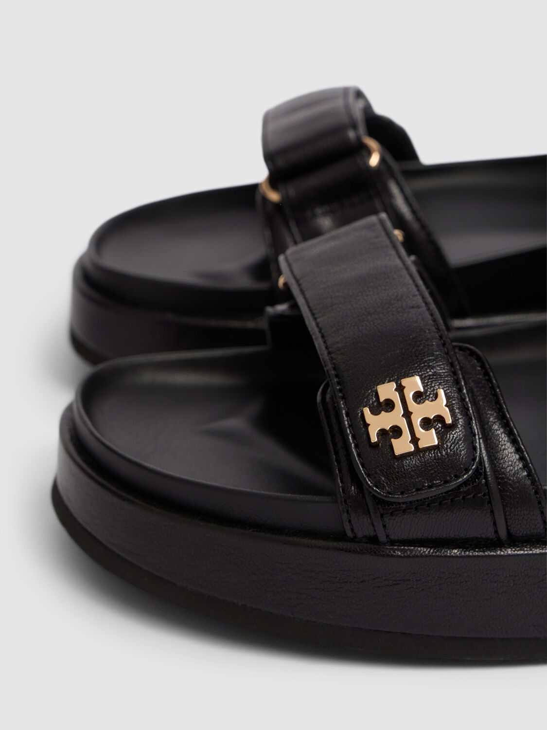 Shop Tory Burch 35mm Kira Sport Leather Sandals In Black