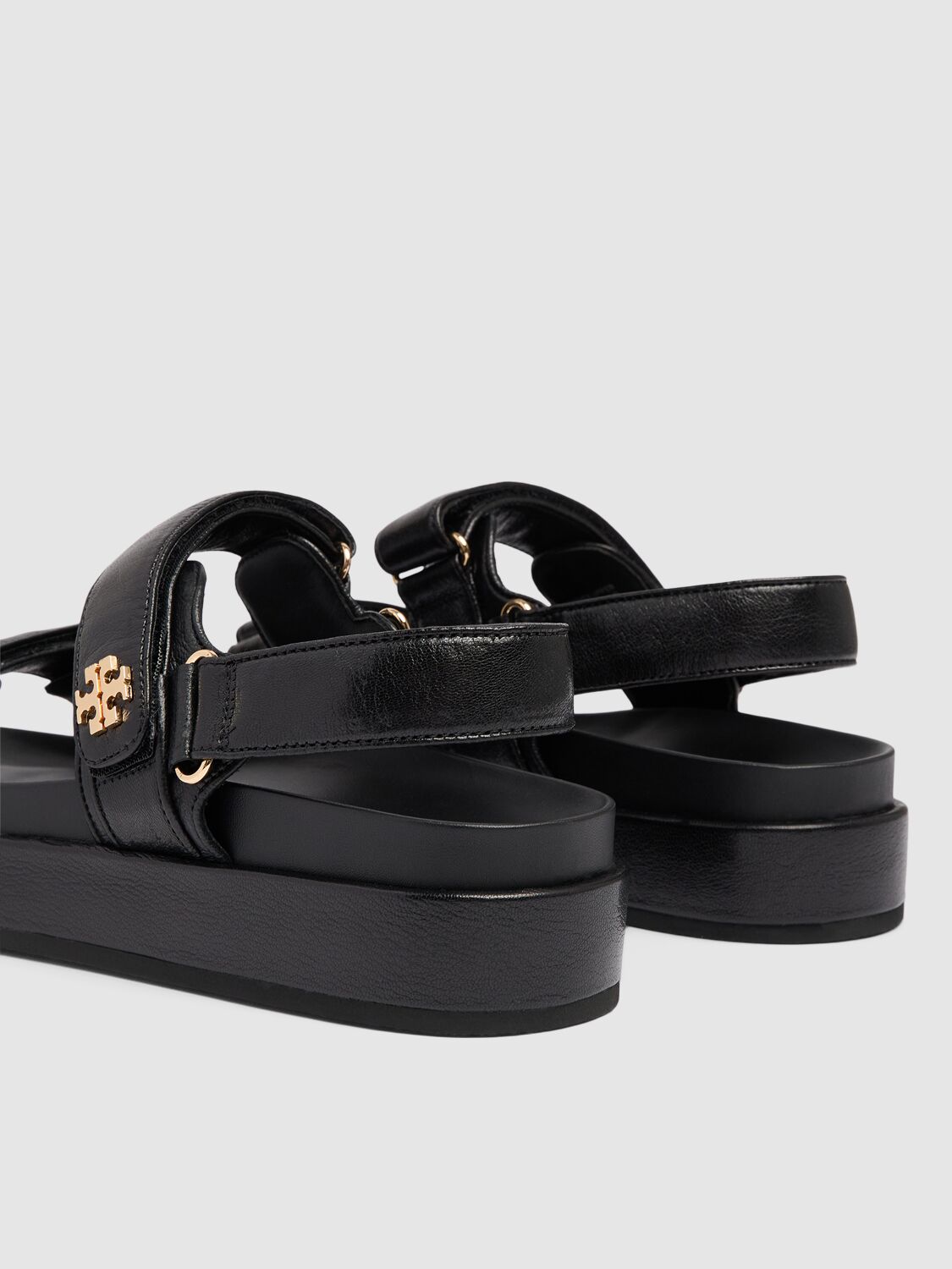 Shop Tory Burch 35mm Kira Sport Leather Sandals In Black