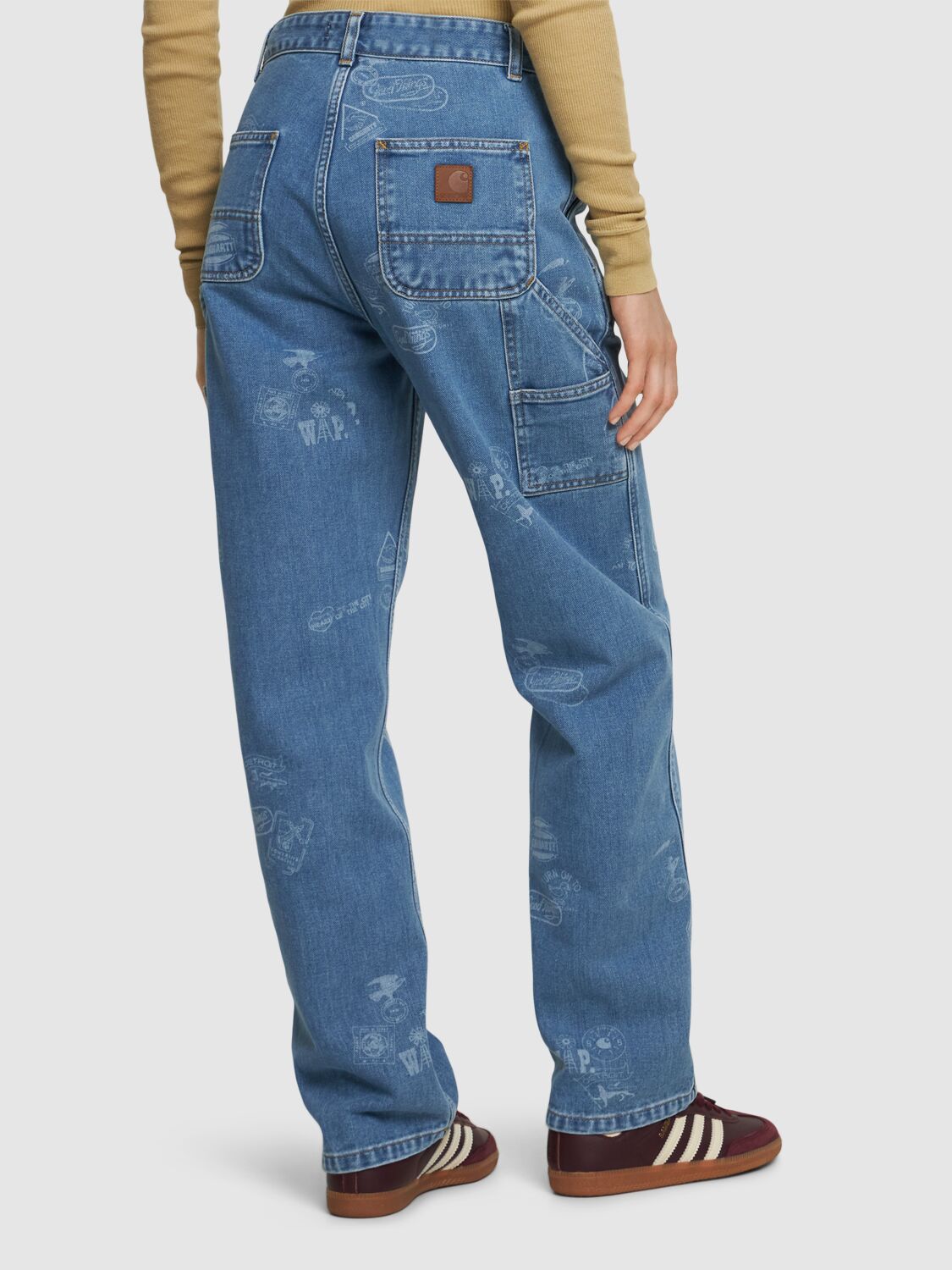 Shop Carhartt W' Maitland Stamp Denim Jeans In Bleached Blue