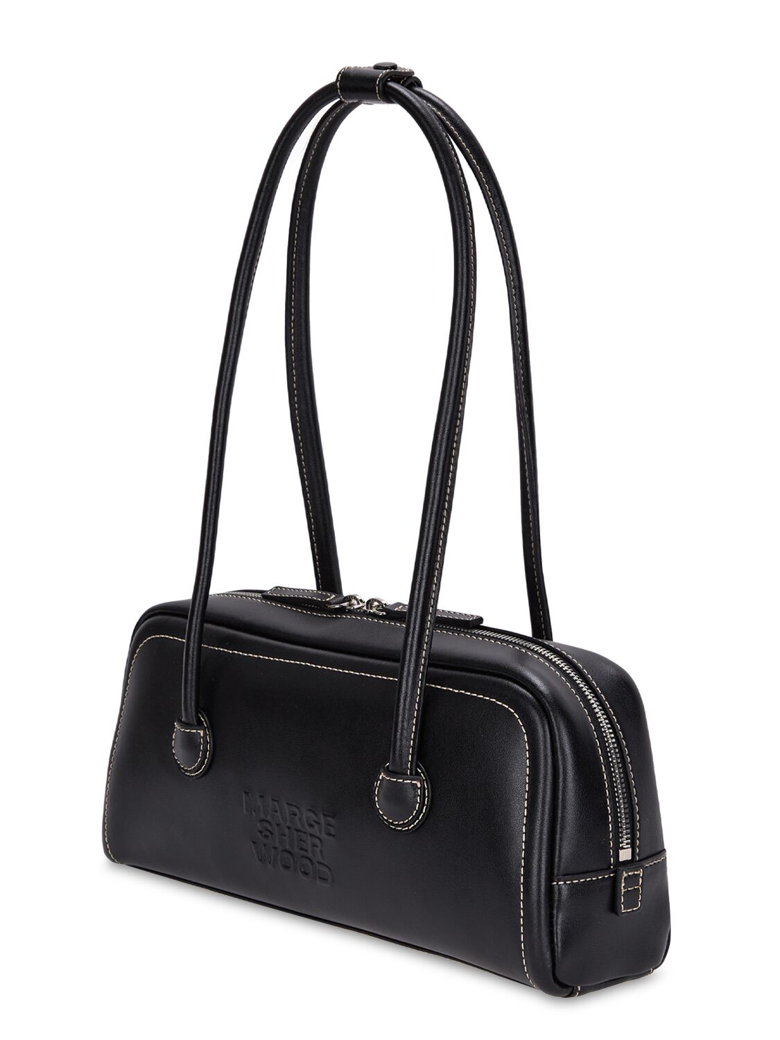 Margesherwood Soft Boston Ew Leather Shoulder Bag In Black