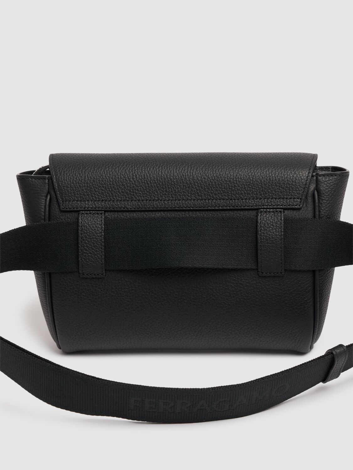 Shop Ferragamo Florence Leather Belt Bag In Black