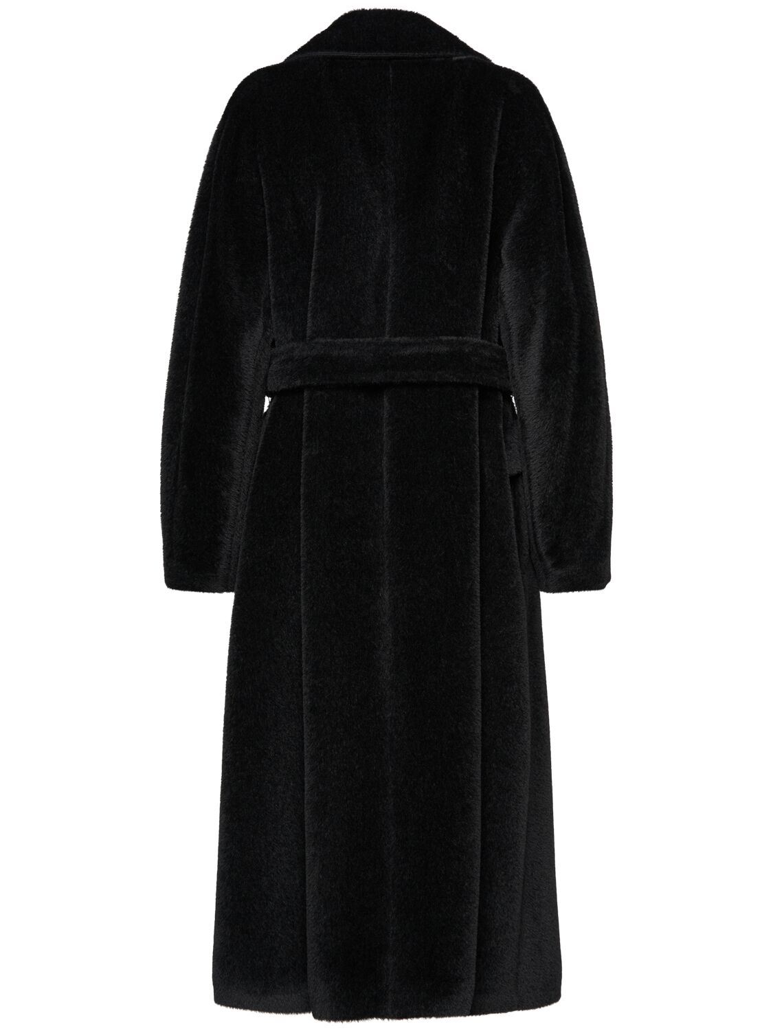 Shop 's Max Mara Eugenio Wool Blend Teddy Long Coat In Black