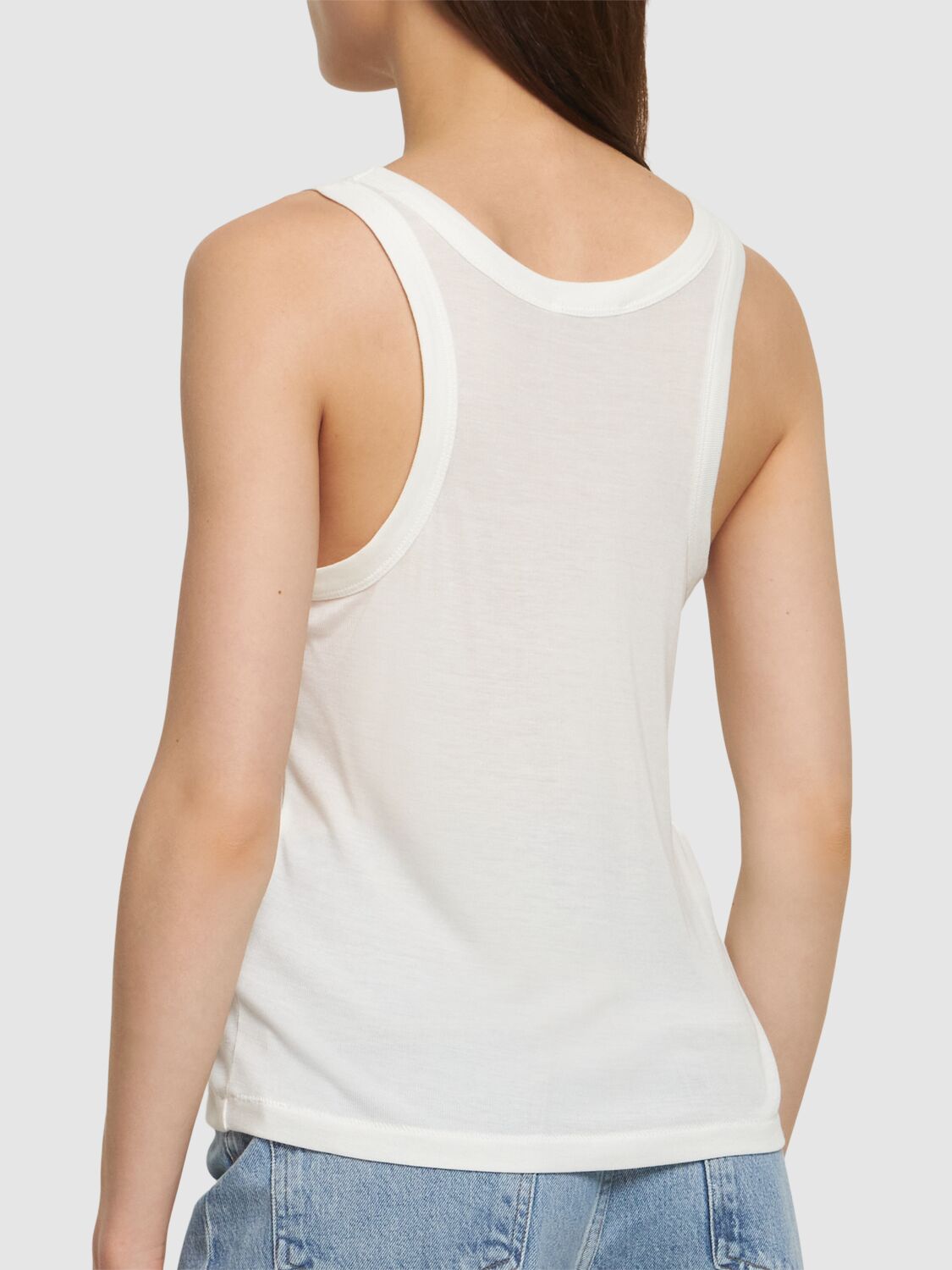 Shop Anine Bing Brine Cashmere Blend Tank Top In Off White