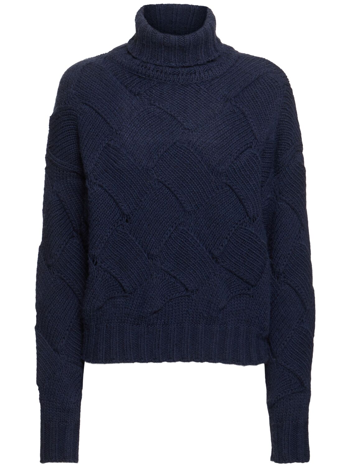 Mvp Wardrobe Trigger Knit Turtleneck Sweater In Blue