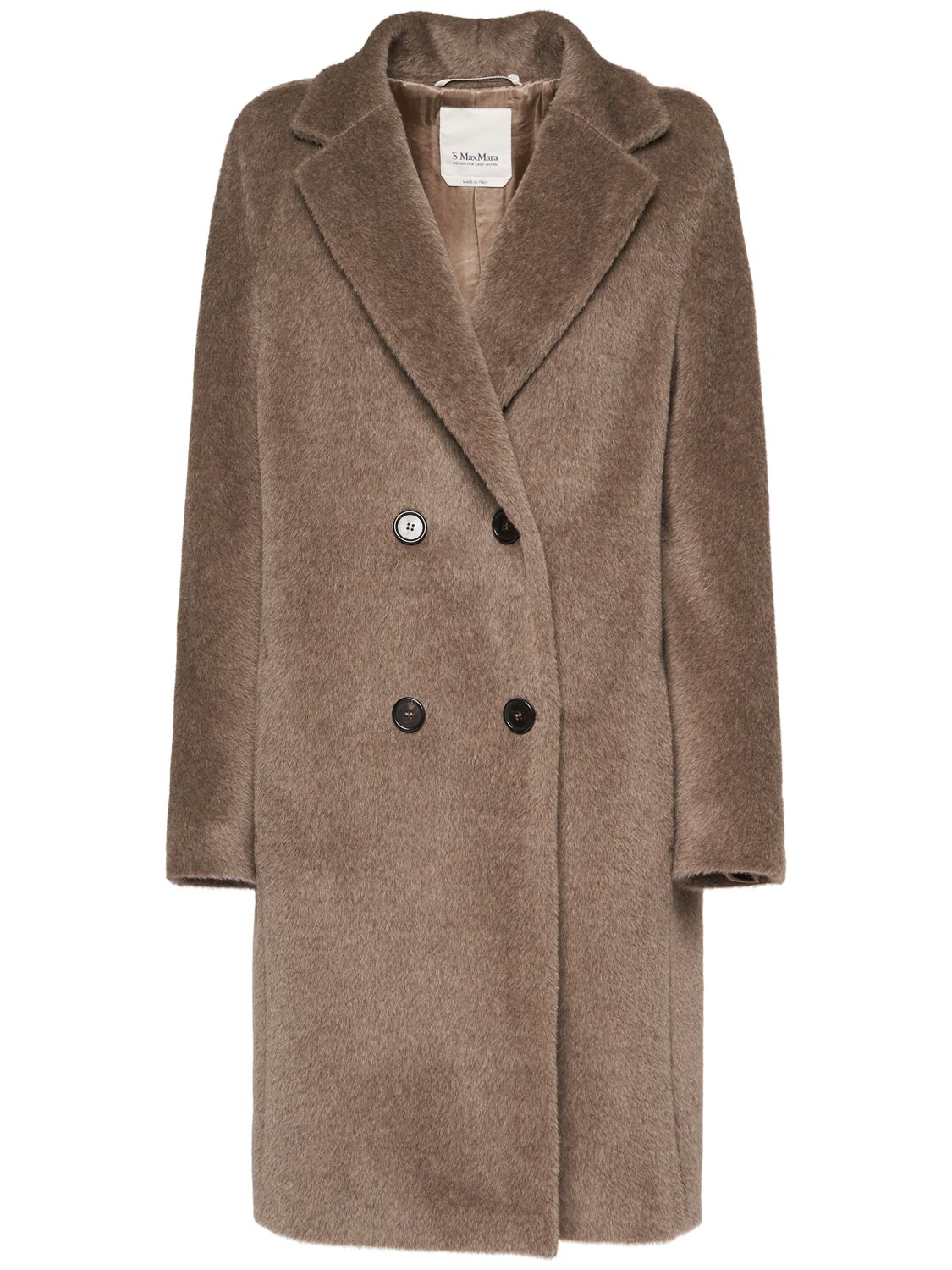 S Max Mara Roseto Wool Teddy Short Coat In Brown
