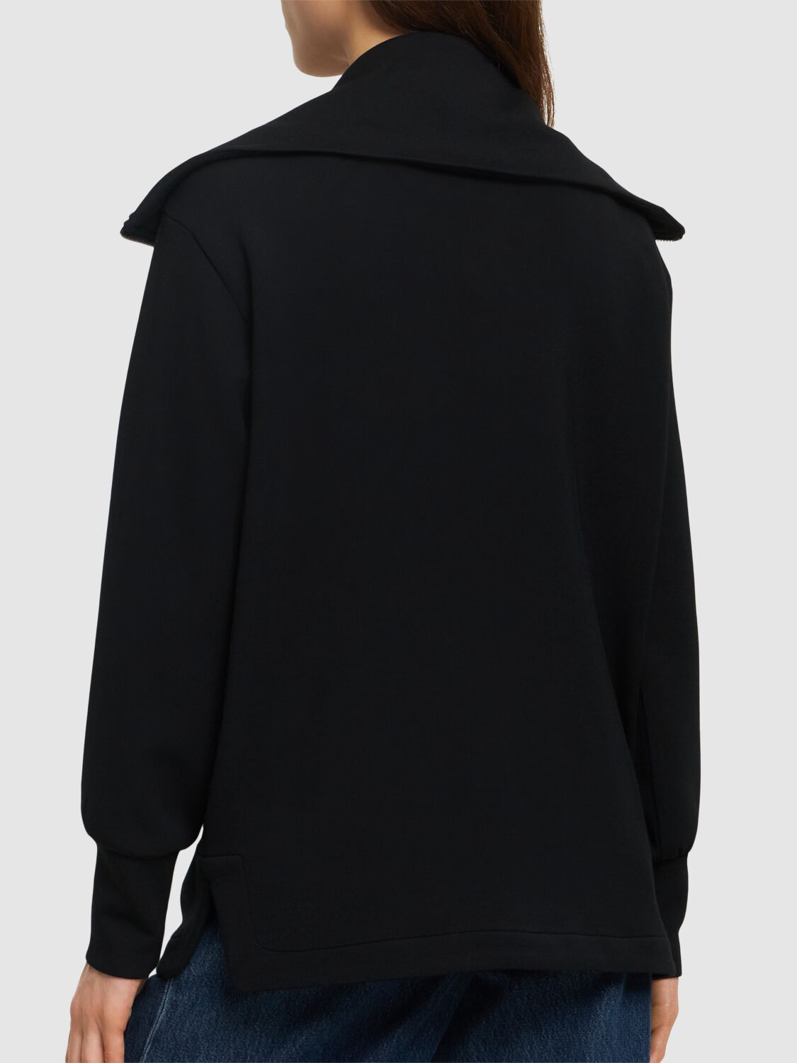 Shop Varley Raleigh Zip Through Sweatshirt In Black