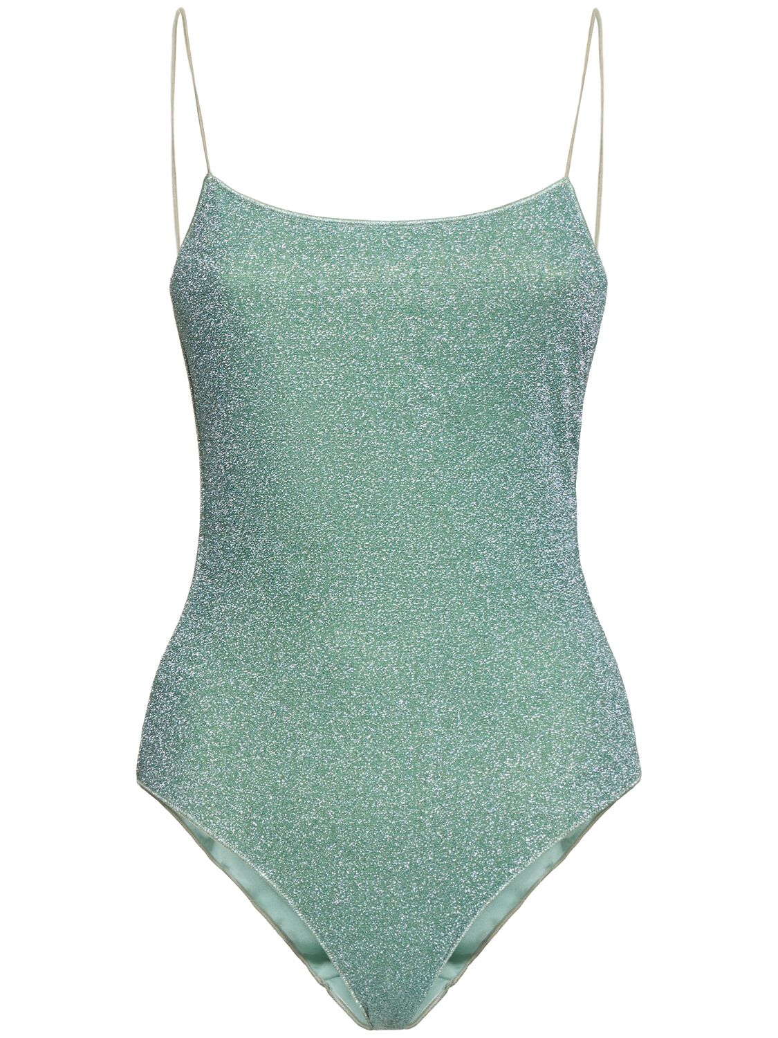 Oséree Swimwear Lumiere Lurex One Piece Swimsuit In Light Green