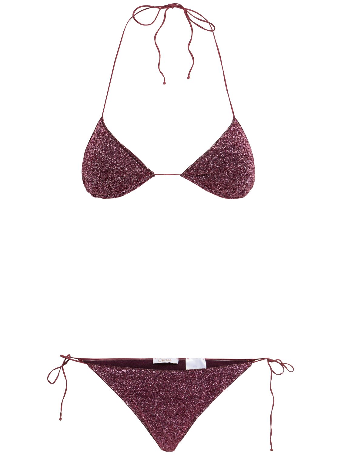 Oséree Swimwear Lumiere Lurex Triangle Bikini In Purple