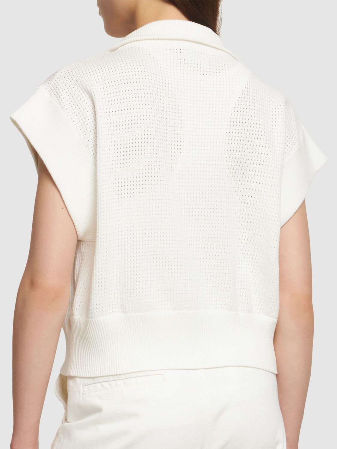 Shop Varley Fulton Cropped Knit Top In Snow White