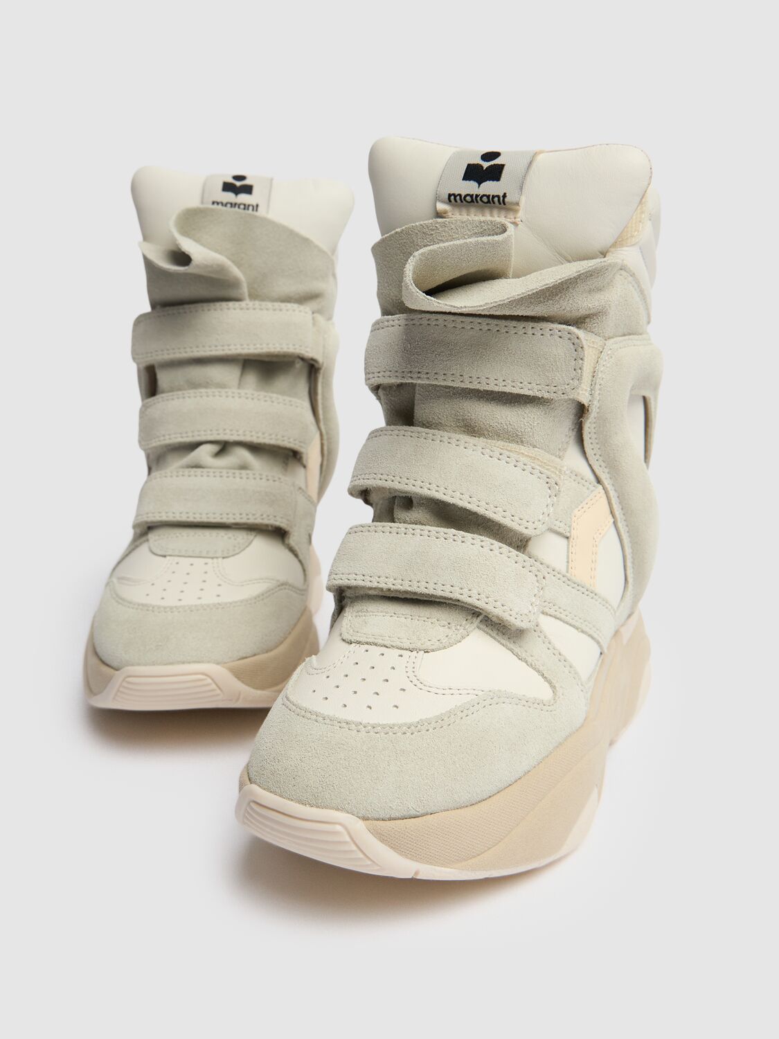 Isabel Marant Balskee High Top Sneakers With Wedge Shoes In White