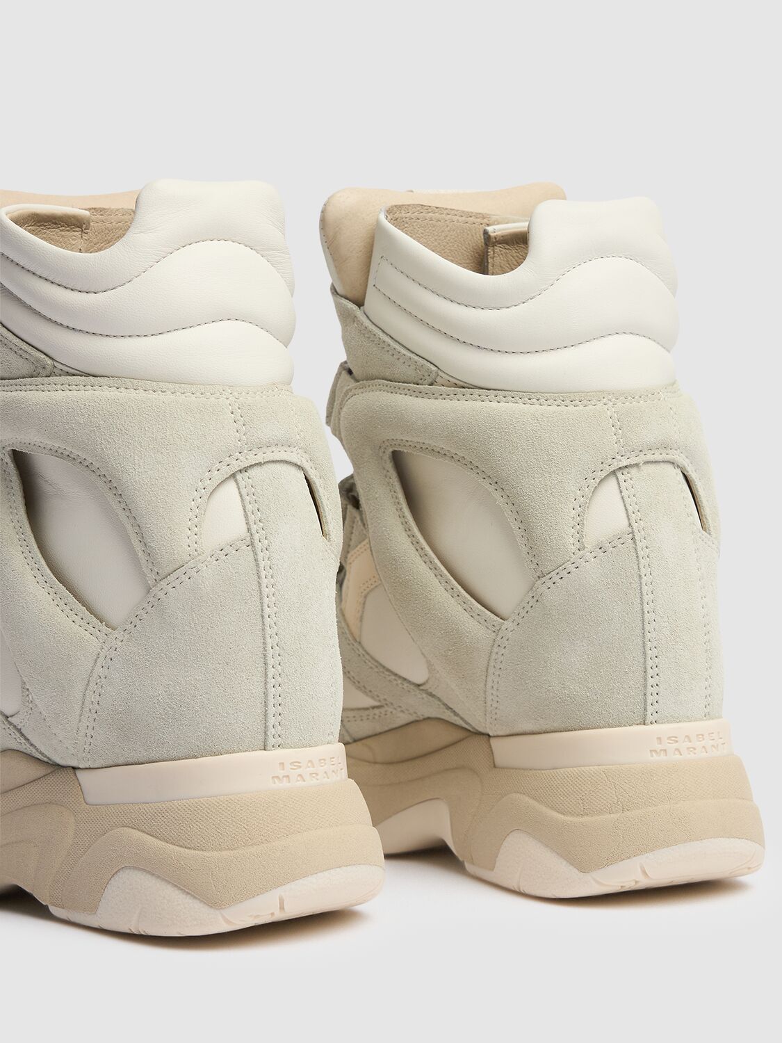 Isabel Marant Balskee High Top Sneakers With Wedge Shoes In White