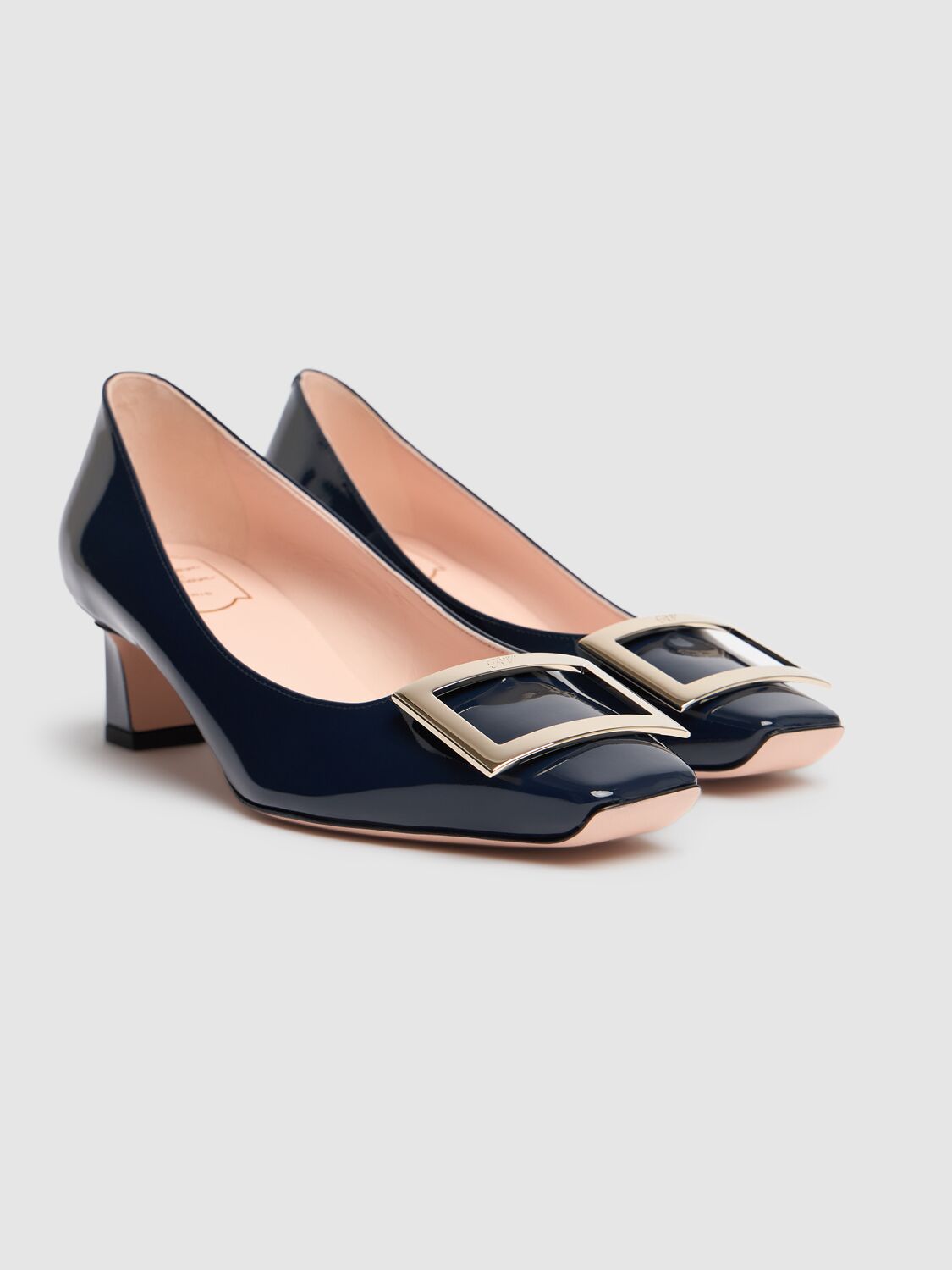 Roger Vivier 45mm Trompette Patent Leather Pumps In Navy
