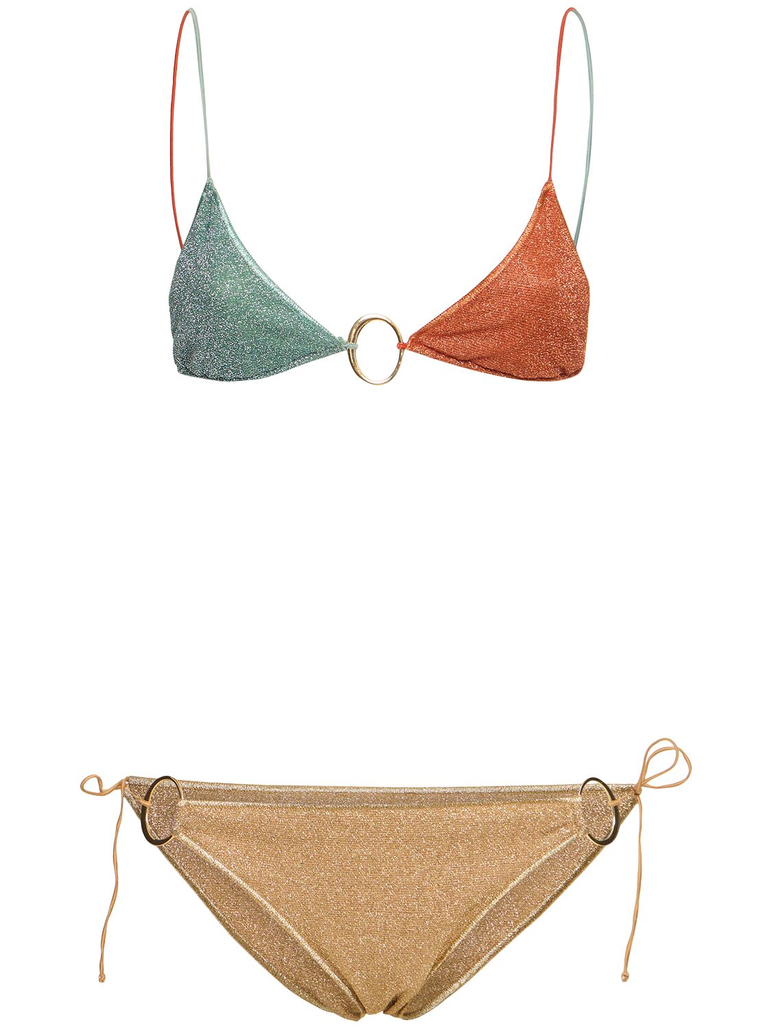 Oséree Swimwear Lumiere Lurex Triangle Bikini In Multicolor