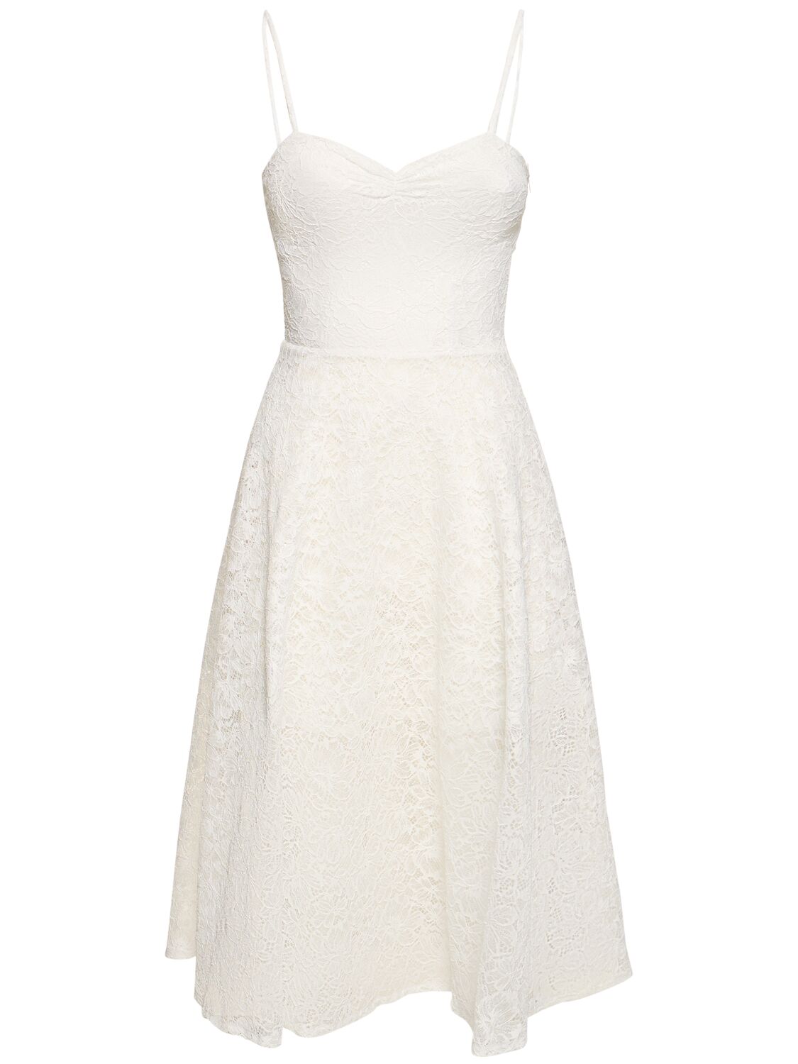 Ermanno Scervino Flared Lace Midi Dress In White