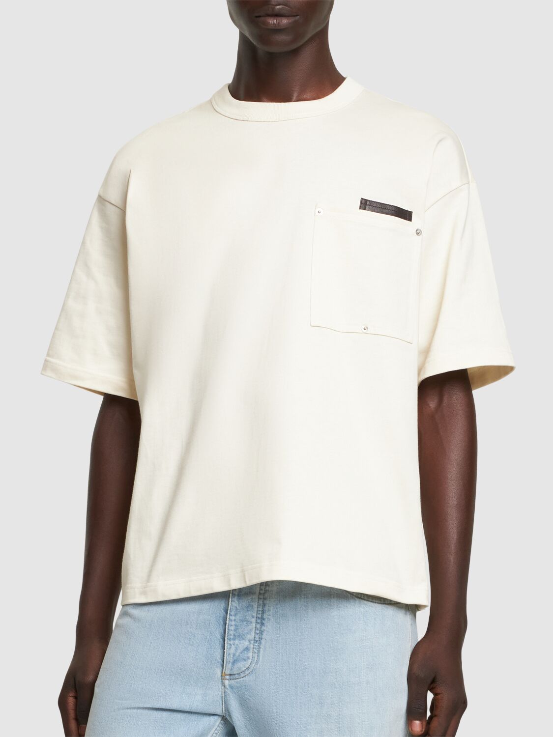 Shop Bottega Veneta Heavy Japanese Cotton Jersey T-shirt In Soap