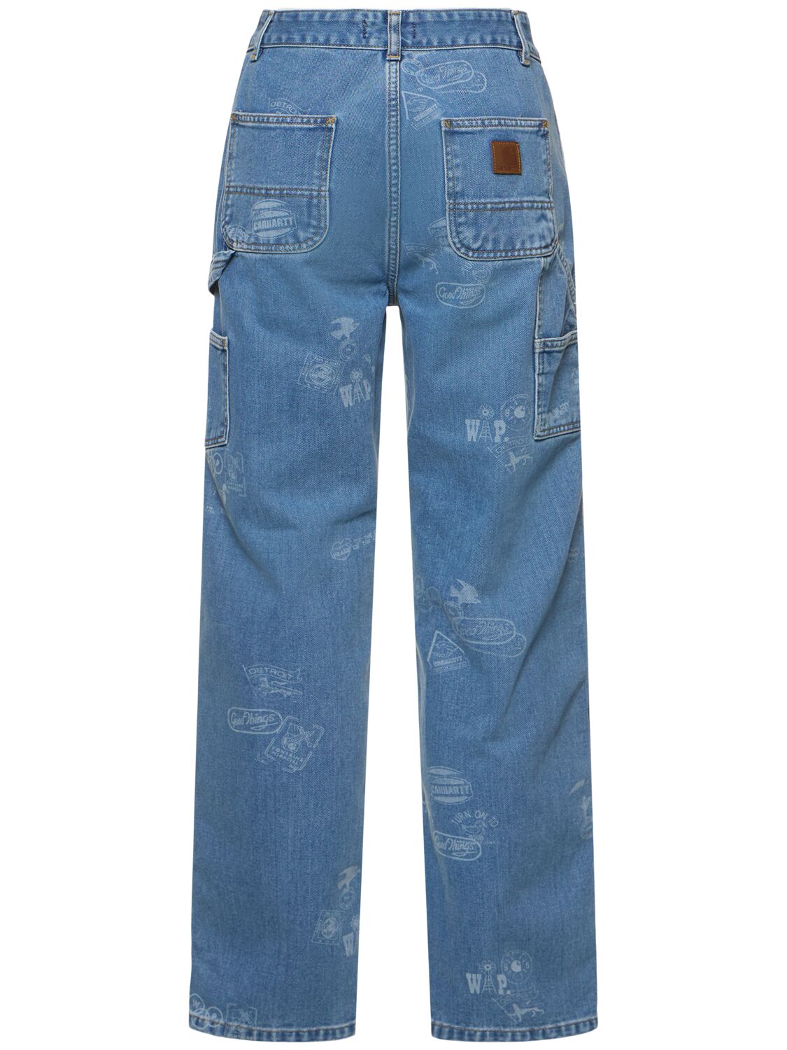 Shop Carhartt W' Maitland Stamp Denim Jeans In Bleached Blue