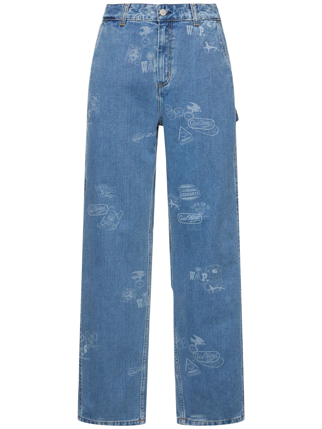 Carhartt W' Maitland Stamp Denim Jeans In Bleached Blue