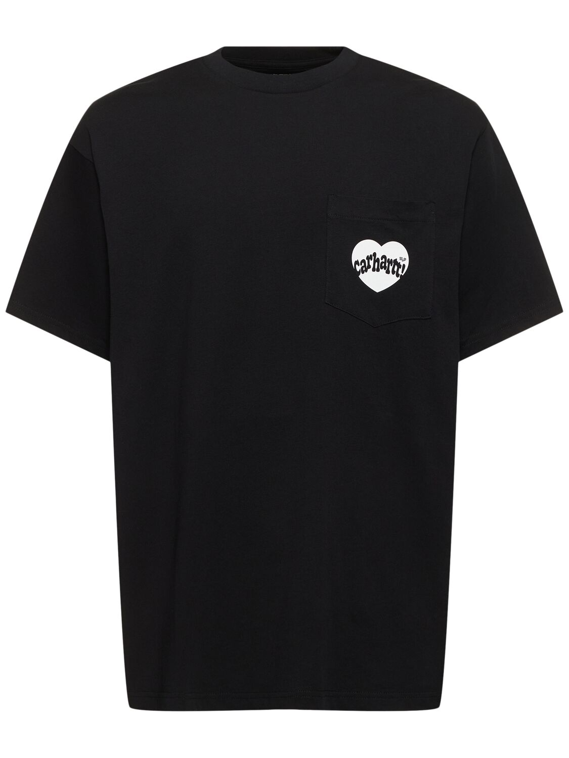 Shop Carhartt Amour Cotton T-shirt W/pocket In Black,white