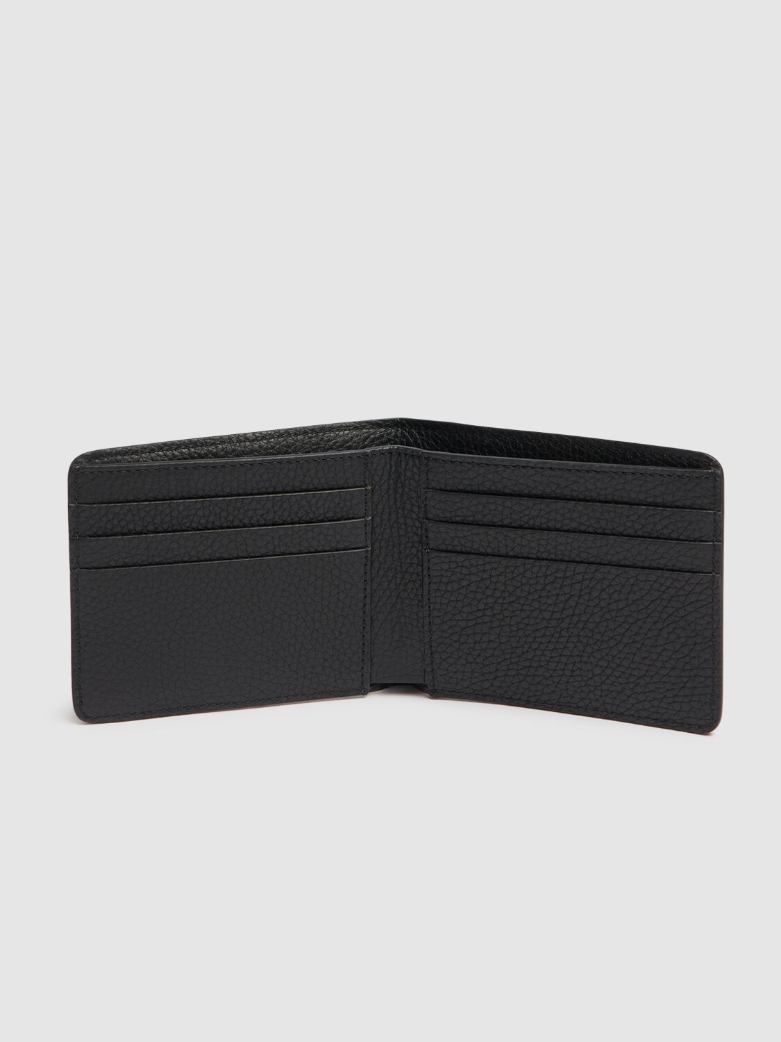 Shop Off-white Diagonal Leather Bifold Wallet In Black