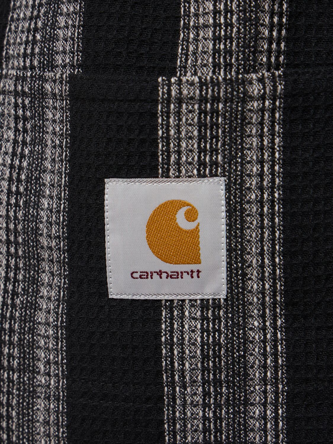 Shop Carhartt Dodson Waffle Weave Tech Shorts In Black Stripe